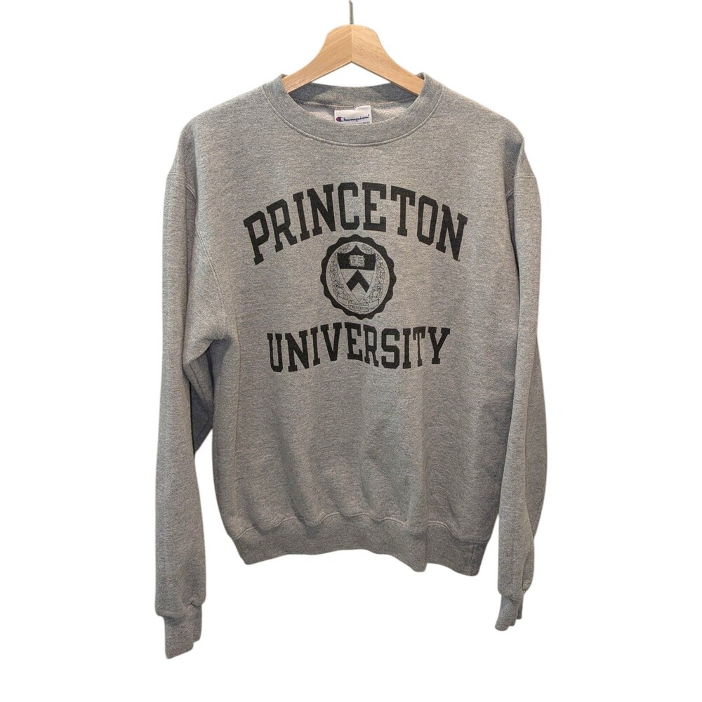 Princeton University Champion College Crewneck Sweatshirt Heather Gray M NCAA